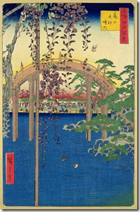 Precincts of the Tenjin Shrine at Kameido 100 views of Edo Hiroshige