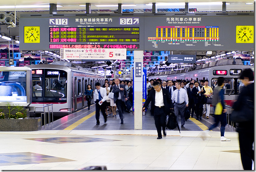 Japan Train Station Crowds